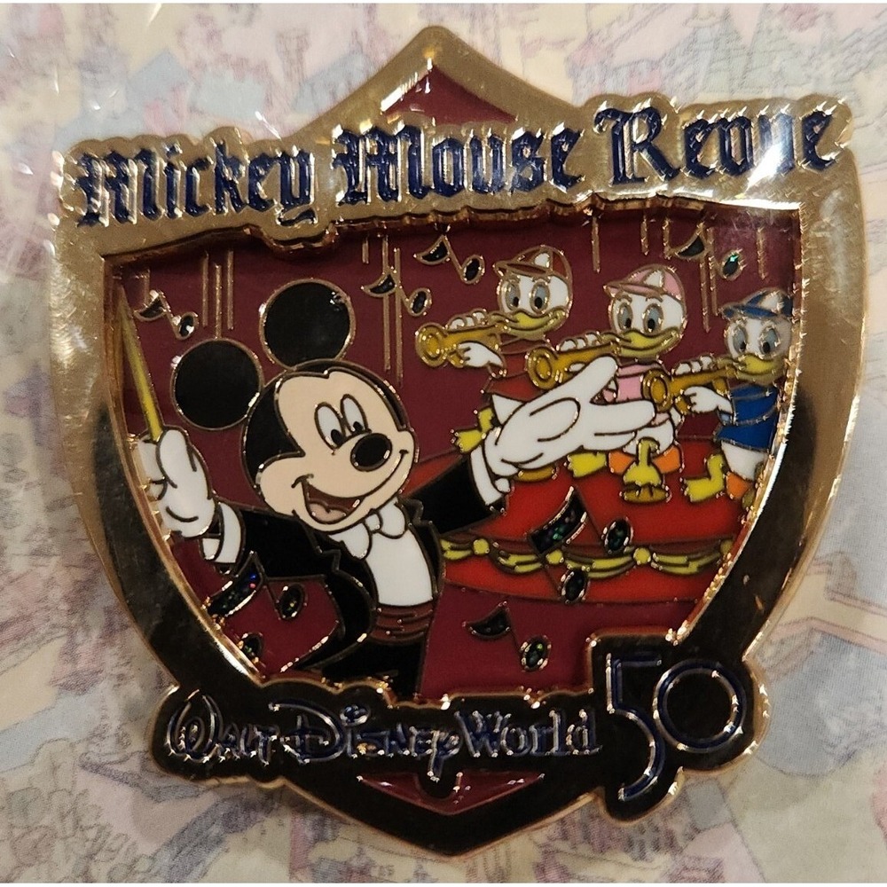 WDW Mickey Mouse Revue Attraction Crest‎ 50th Anniversary LE Disney Pin 144998